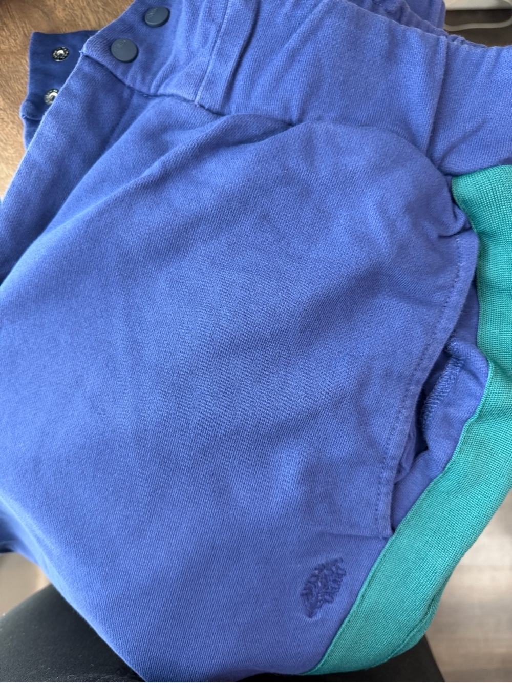 Blue Pull-On Bottoms with Contrast Trim